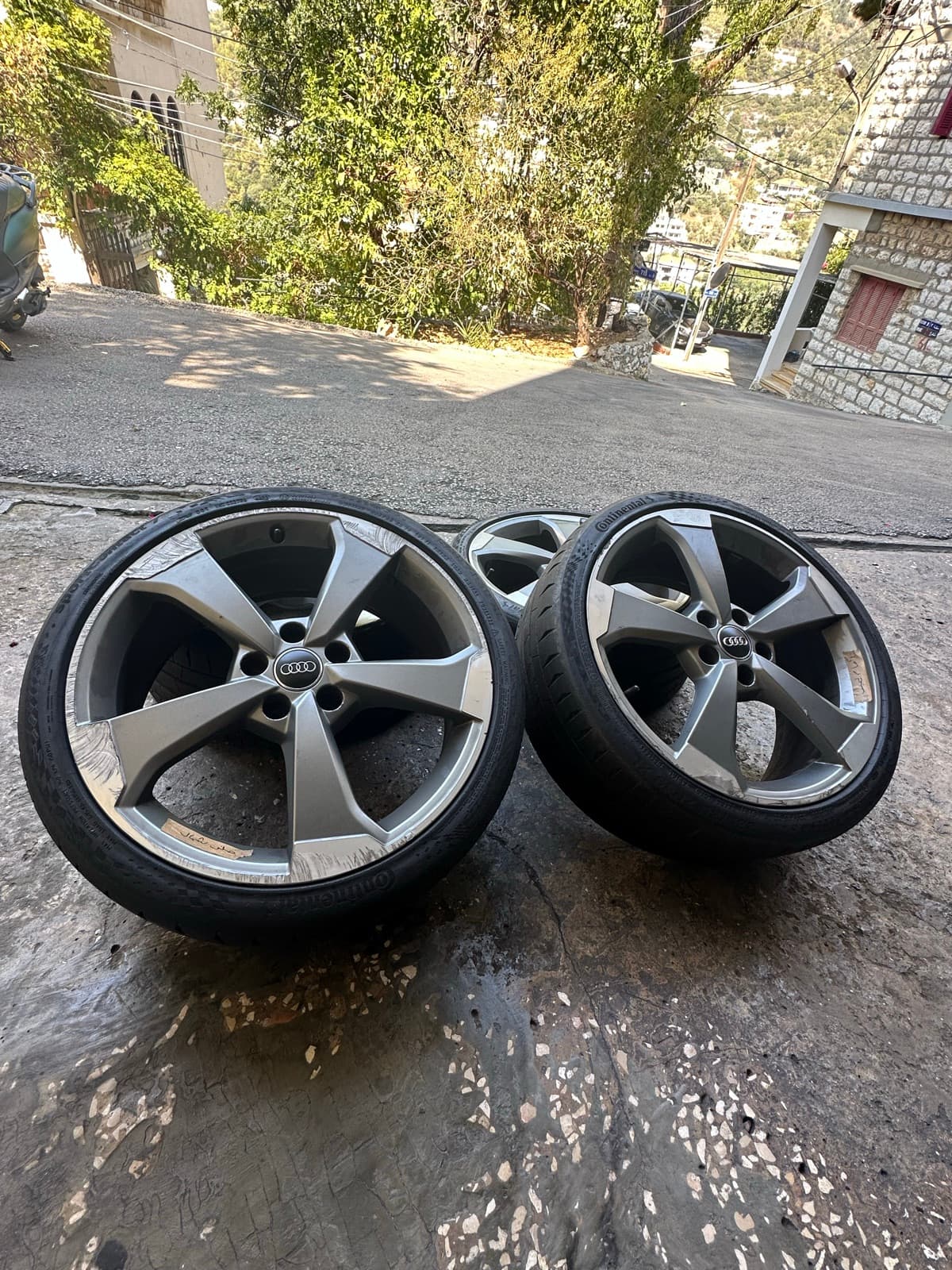 Original Audi rims 19inch used but little scratches with wheels Continental SportContact 7 production date 48/22 Wa2fe we7de 8 Inch/ET 49 Price: 1200$
