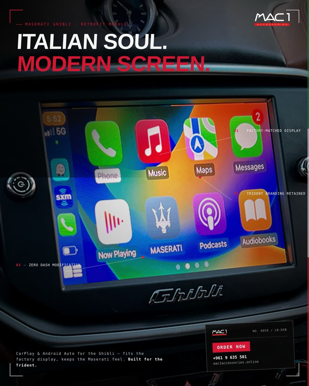Maserati Ghibli CarPlay/AndroidAuto Infotainment Module