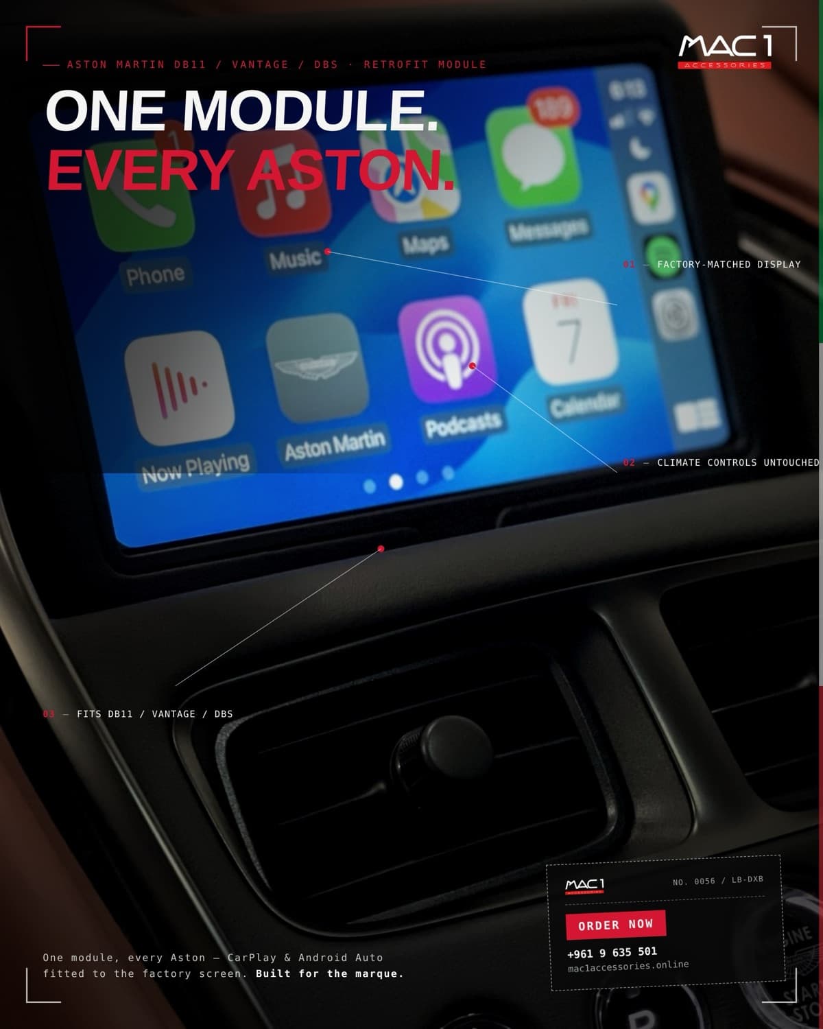 Aston Martin CarPlay/AndroidAuto Infotainment Module