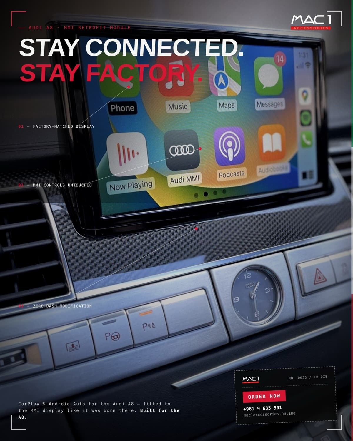 Audi MMI 3G/3G+ CarPlay/AndroidAuto Infotainment System