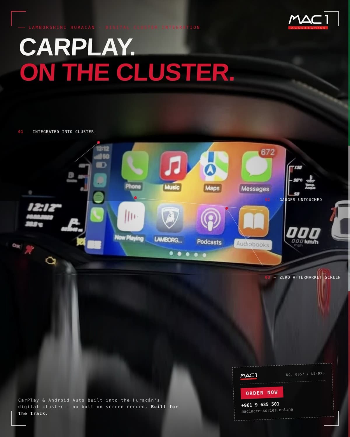 Lamborghini Huracan CarPlay/AndroidAuto Infotainment