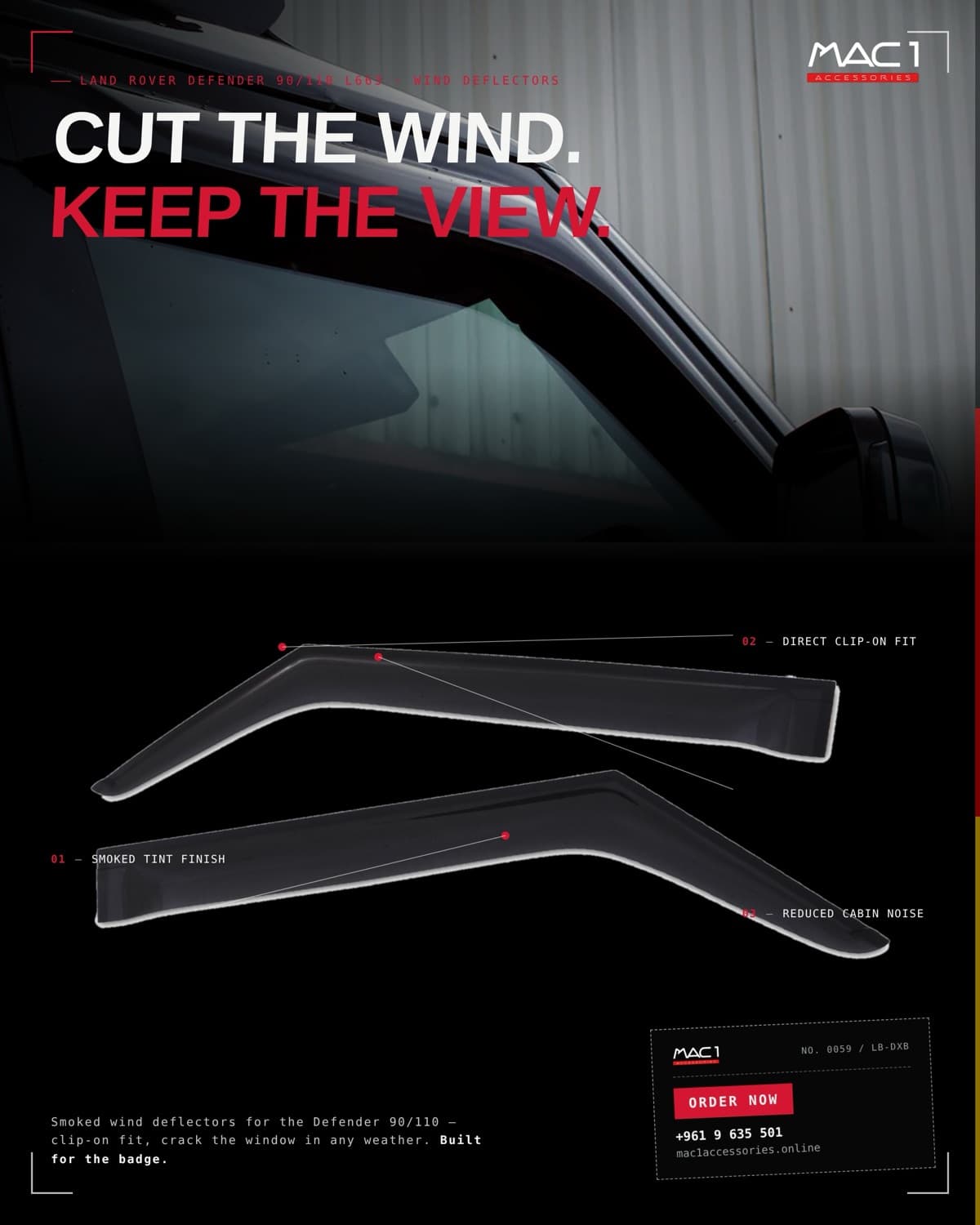 Land Rover Defender 90/110/130 Wind Deflectors