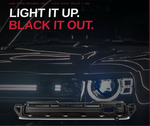 Land Rover Defender Gloss Black Grille + LED